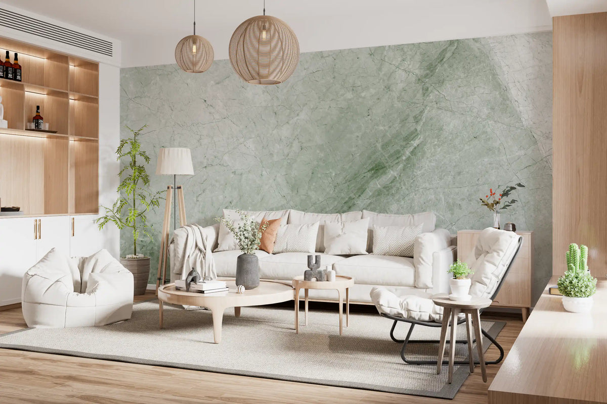 Serene Sage Marble Slab Wall Mural