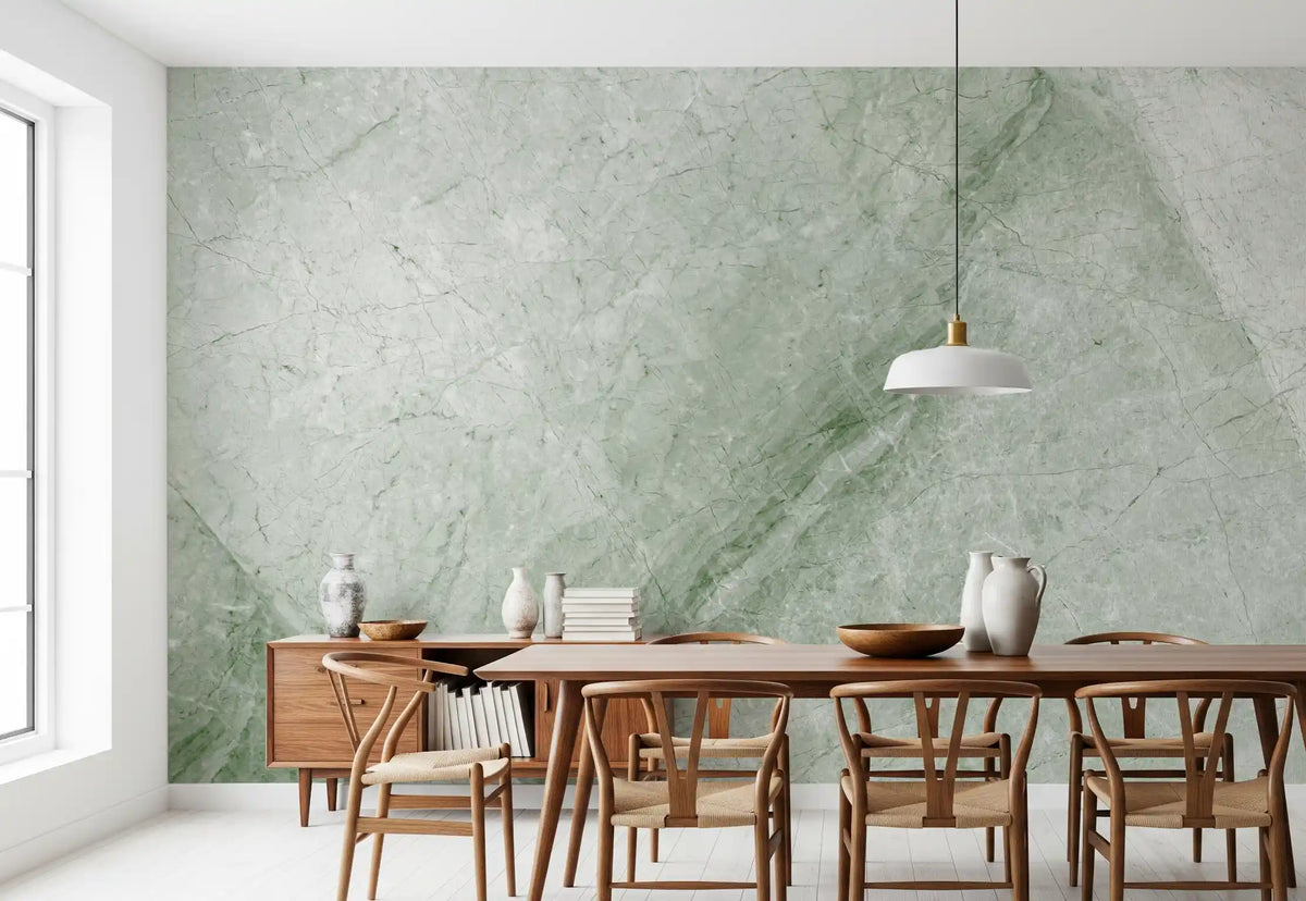 Serene Sage Marble Slab Wall Mural