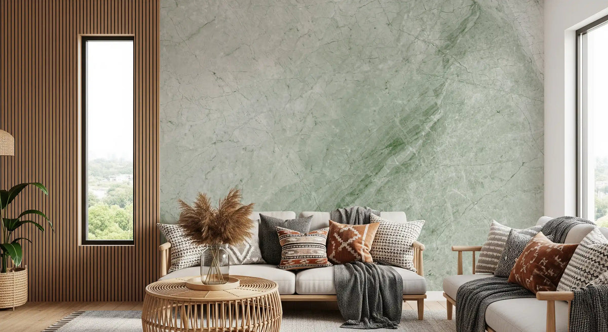 Serene Sage Marble Slab Wall Mural