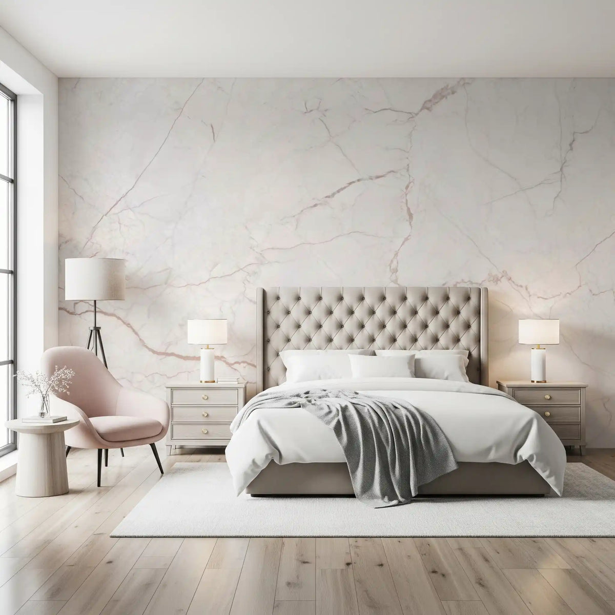 Calacatta Rose Vein Stone Wall Mural