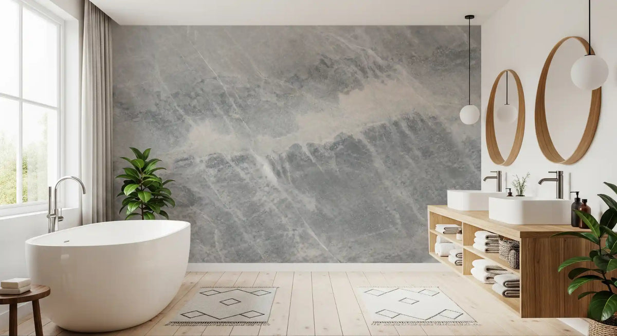 Ethereal Grey Marble Slab Wall Mural