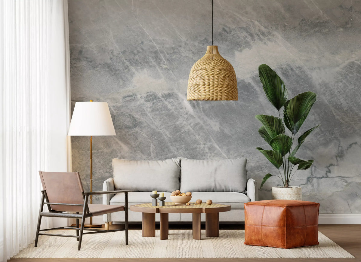 Ethereal Grey Marble Slab Wall Mural
