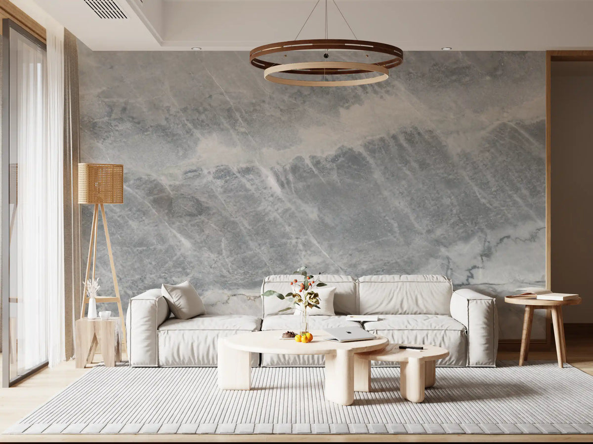 Ethereal Grey Marble Slab Wall Mural