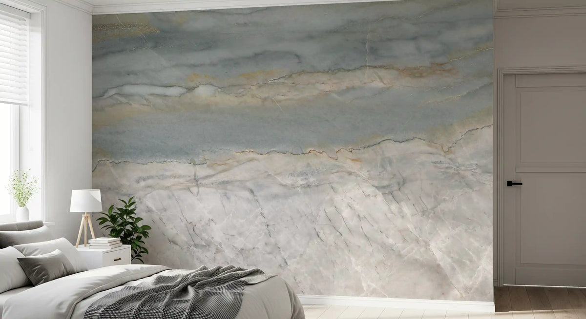 Serene Grey Marble Flow Wall Mural