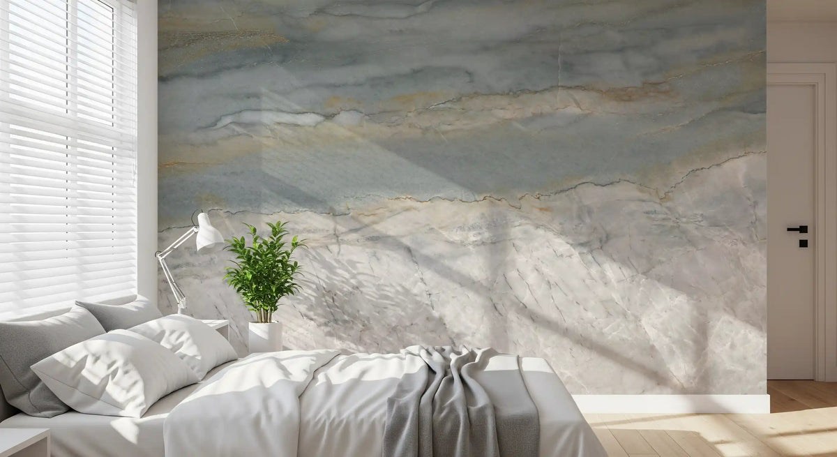 Serene Grey Marble Flow Wall Mural