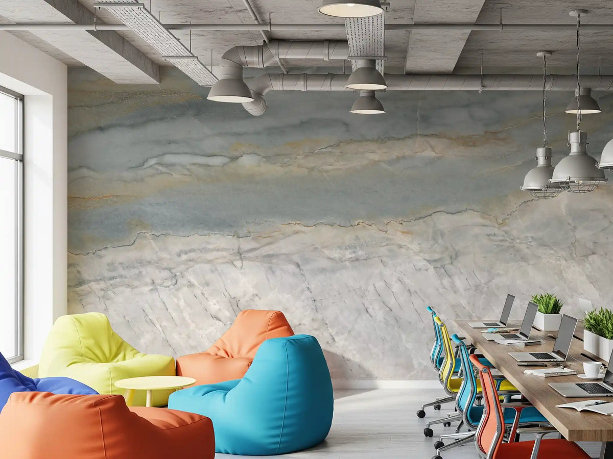 Serene Grey Marble Flow Wall Mural