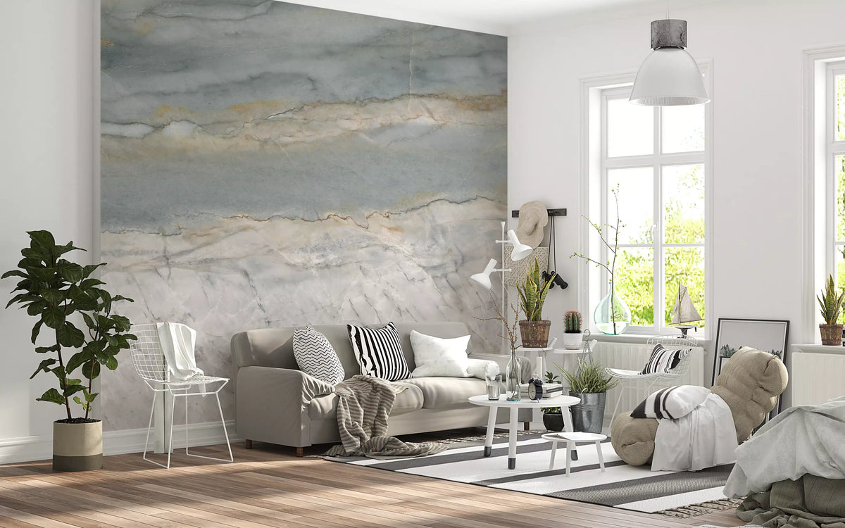 Serene Grey Marble Flow Wall Mural