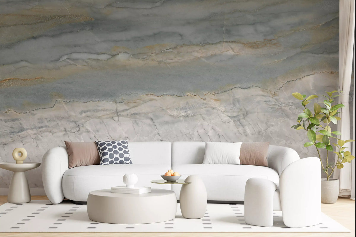 Serene Grey Marble Flow Wall Mural