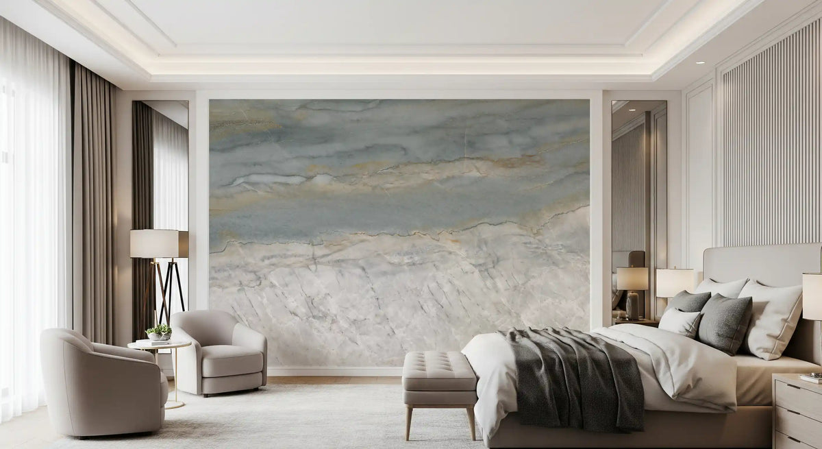 Serene Grey Marble Flow Wall Mural