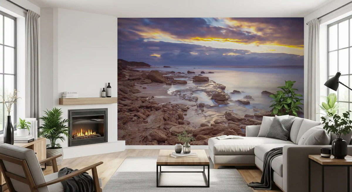 Twilight Rocky Shore Wall Mural