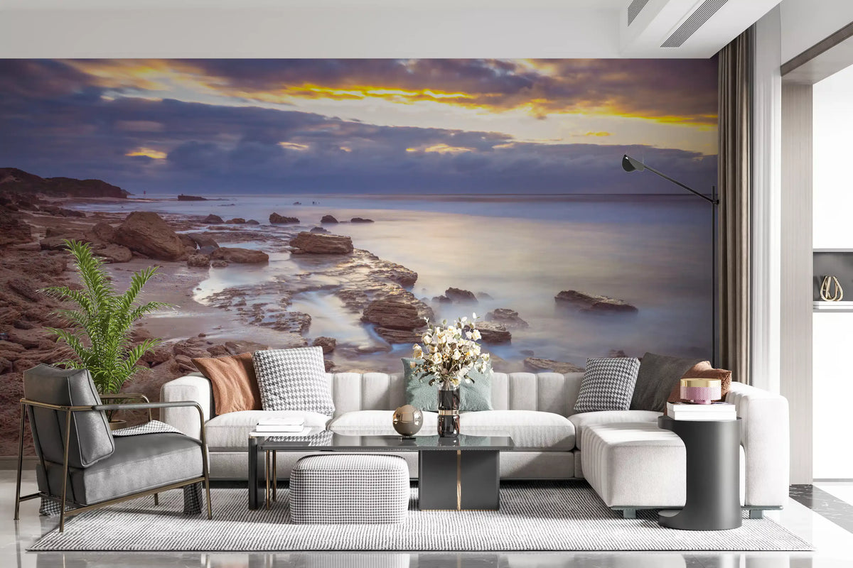 Twilight Rocky Shore Wall Mural