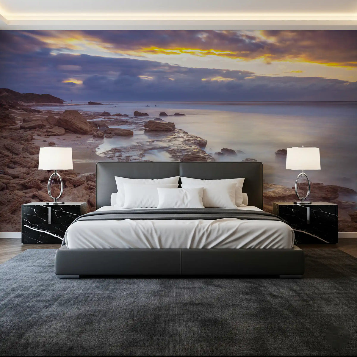 Twilight Rocky Shore Wall Mural