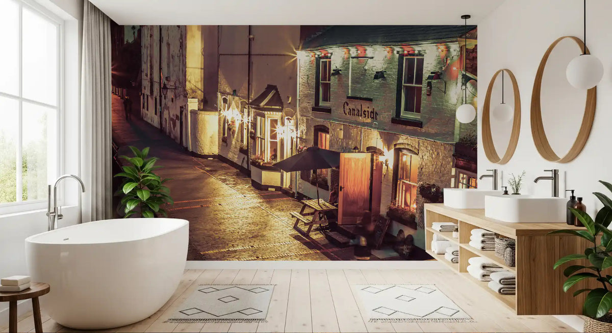 Evening Canal Side Path Wall Mural