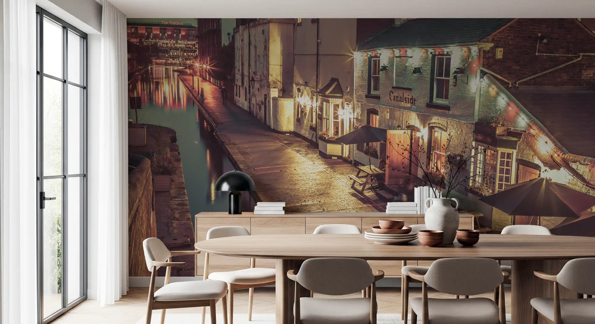 Evening Canal Side Path Wall Mural