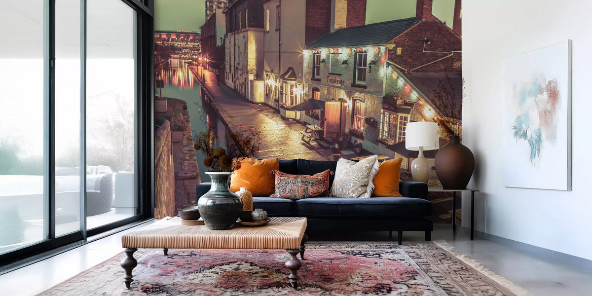 Evening Canal Side Path Wall Mural