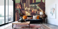Evening Canal Side Path Wall Mural