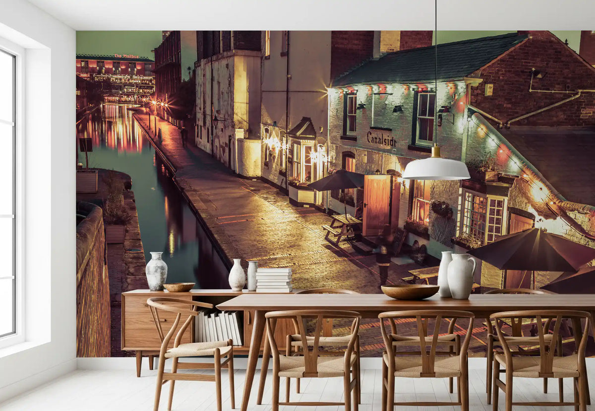 Evening Canal Side Path Wall Mural