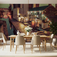 Evening Canal Side Path Wall Mural