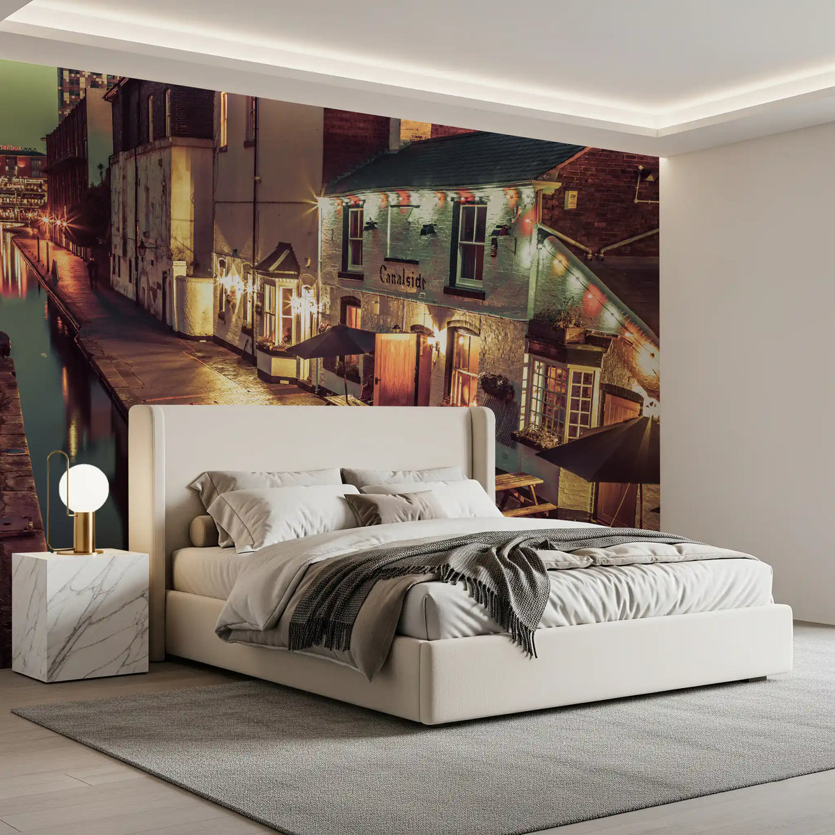 Evening Canal Side Path Wall Mural