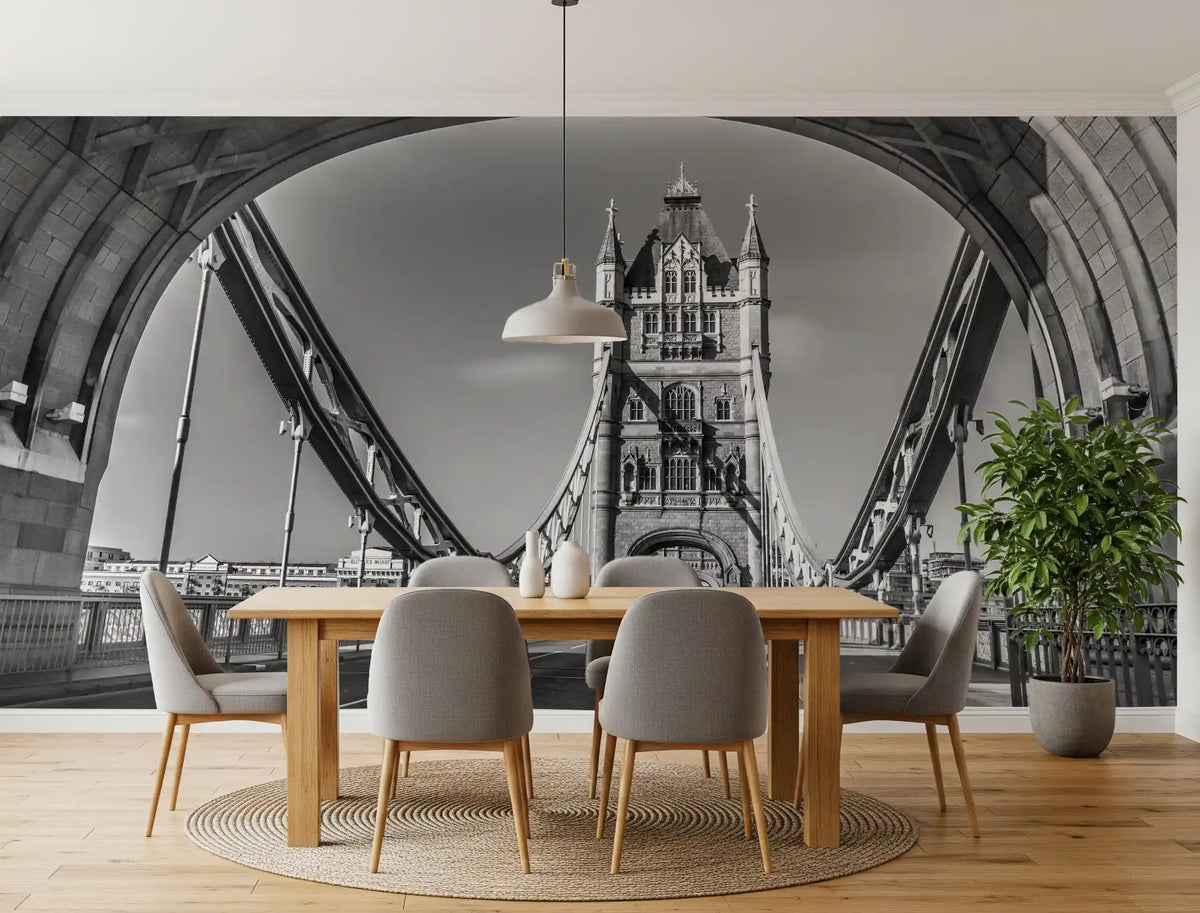 Gothic Architecture River Crossing Wall Mural