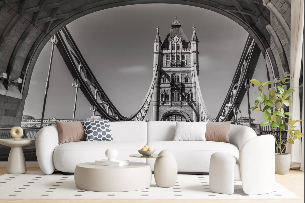 Gothic Architecture River Crossing Wall Mural