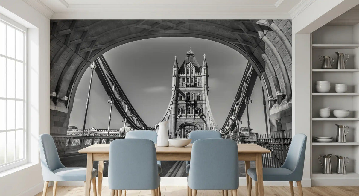 Gothic Architecture River Crossing Wall Mural