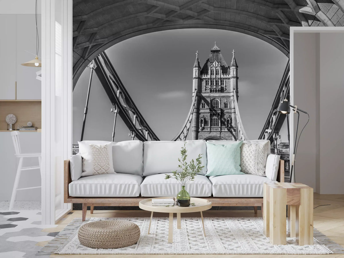 Gothic Architecture River Crossing Wall Mural