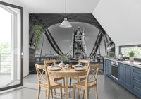 Gothic Architecture River Crossing Wall Mural
