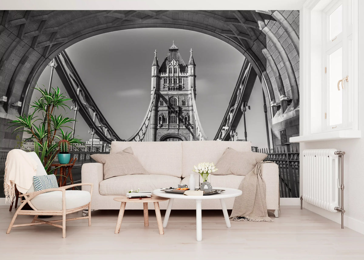 Gothic Architecture River Crossing Wall Mural