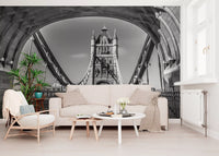 Gothic Architecture River Crossing Wall Mural