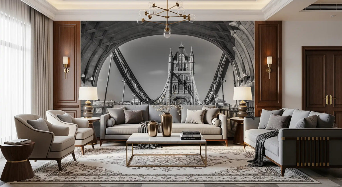 Gothic Architecture River Crossing Wall Mural
