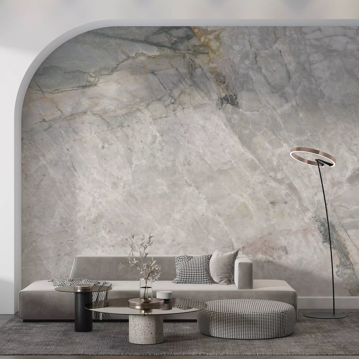 Natural Grey Marble Vein Surface Wall Mural