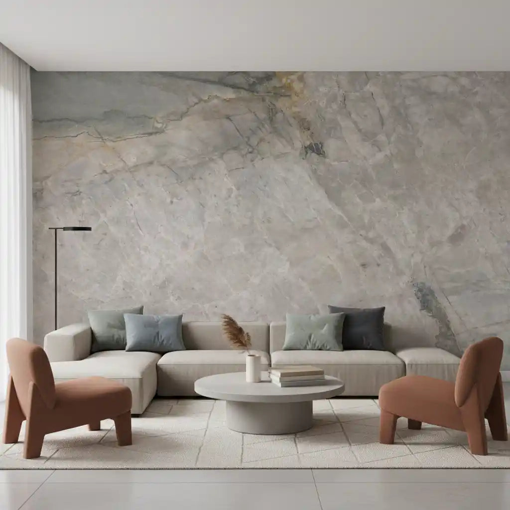 Natural Grey Marble Vein Surface Wall Mural