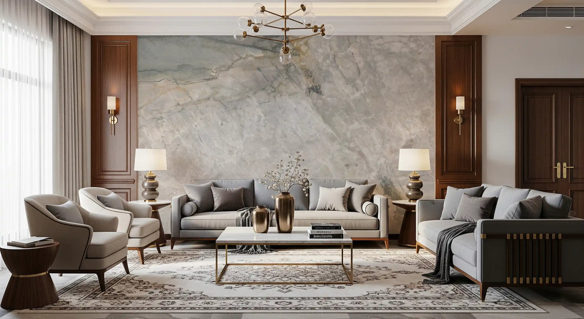 Natural Grey Marble Vein Surface Wall Mural