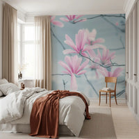 Minimalist Magnolia Branches Wall Mural