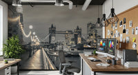 Metropolitan Riverside Evening Lights Wall Mural