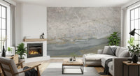 Serene Grey Veined Stone Wall Mural