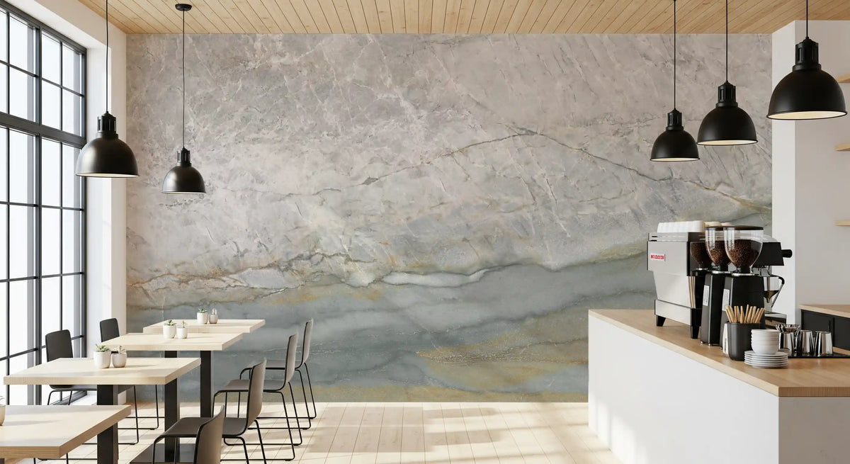 Serene Grey Veined Stone Wall Mural