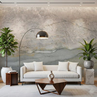 Serene Grey Veined Stone Wall Mural