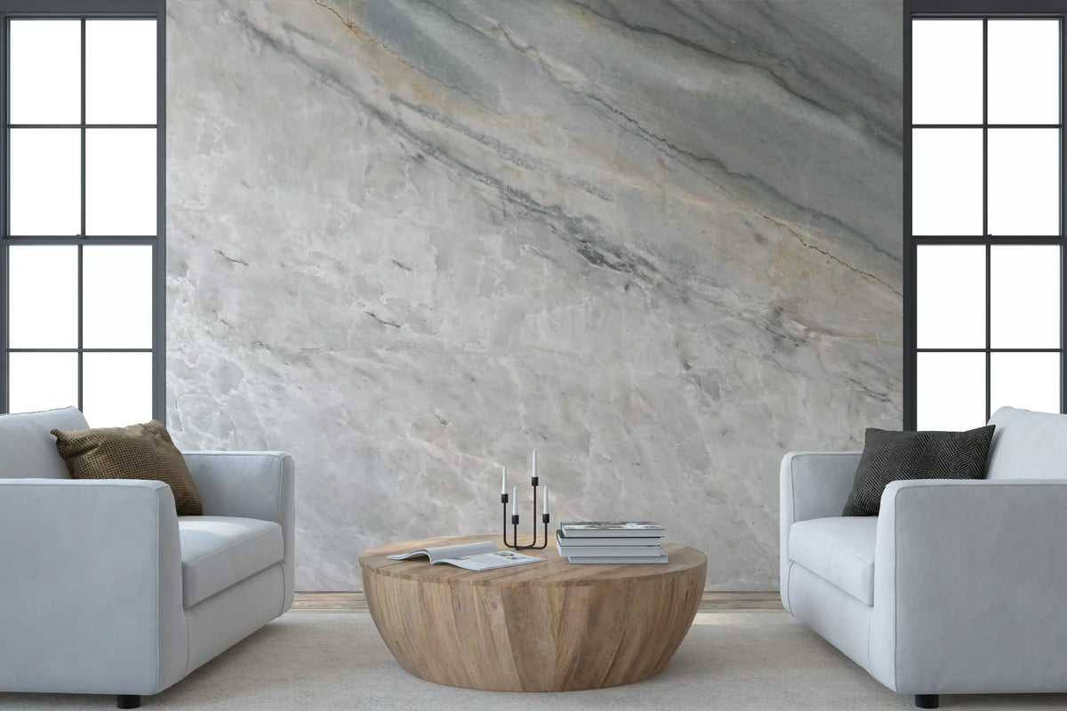 Serene Grey Marble Texture Wall Mural