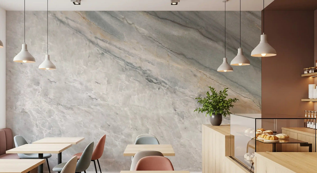 Serene Grey Marble Texture Wall Mural