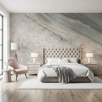 Serene Grey Marble Texture Wall Mural