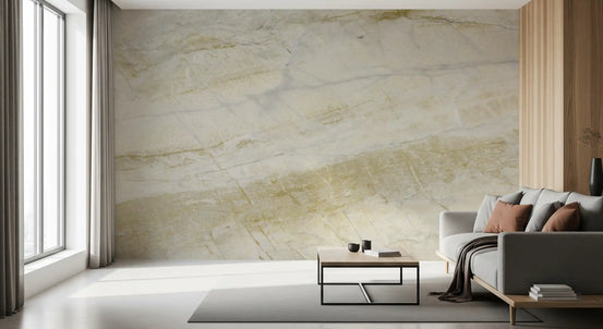 Cream and Ochre Marble Veins Wall Mural