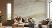Cream and Ochre Marble Veins Wall Mural