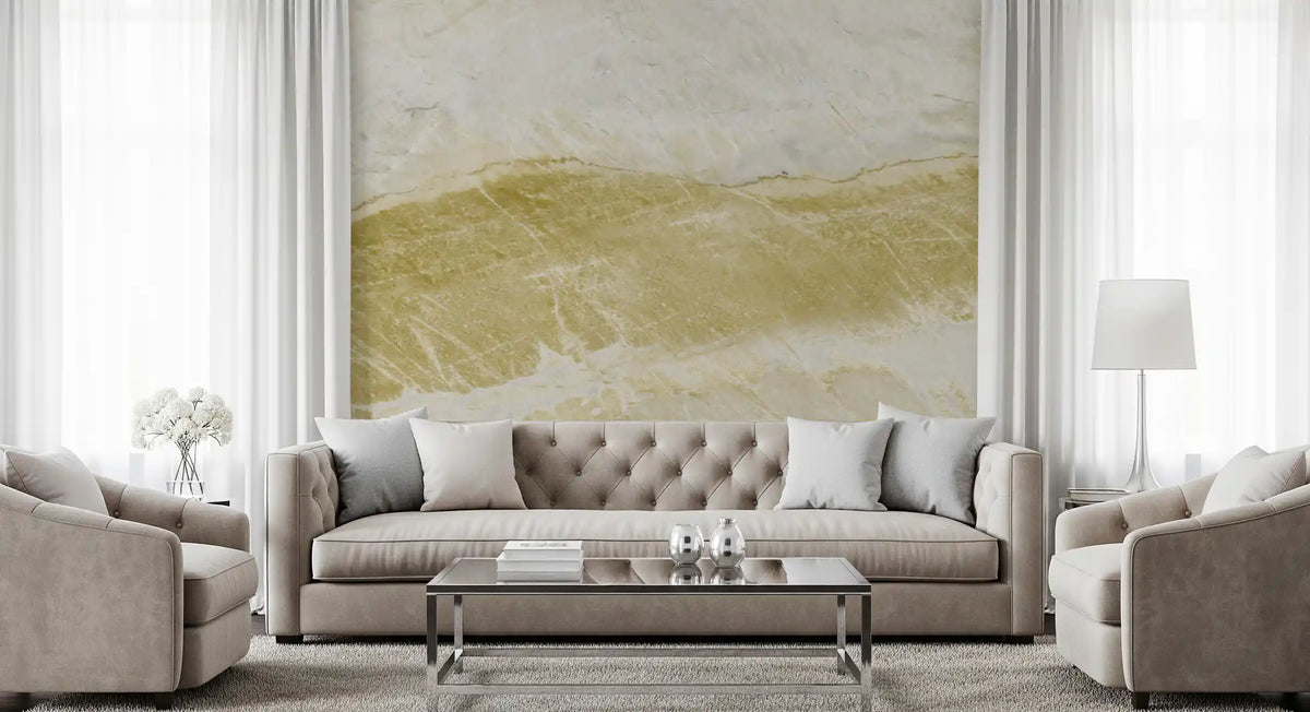 Golden Veined Ocher Stone Texture Wall Mural