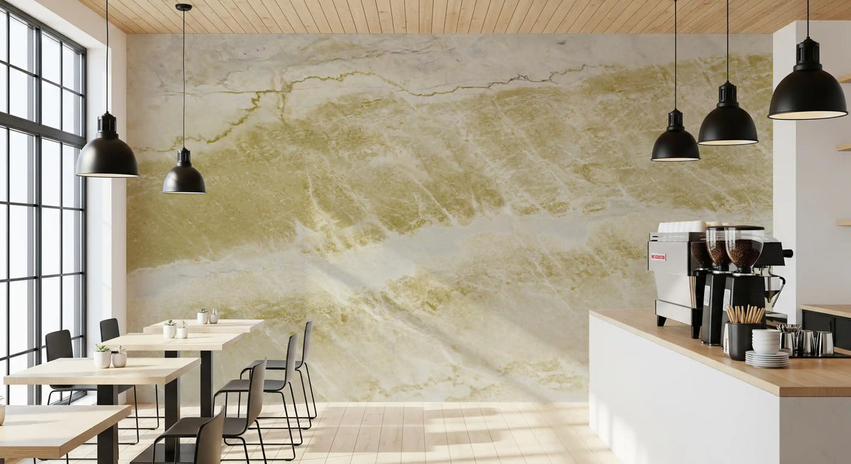 Golden Vein Natural Marble Stone Effect Wall Mural