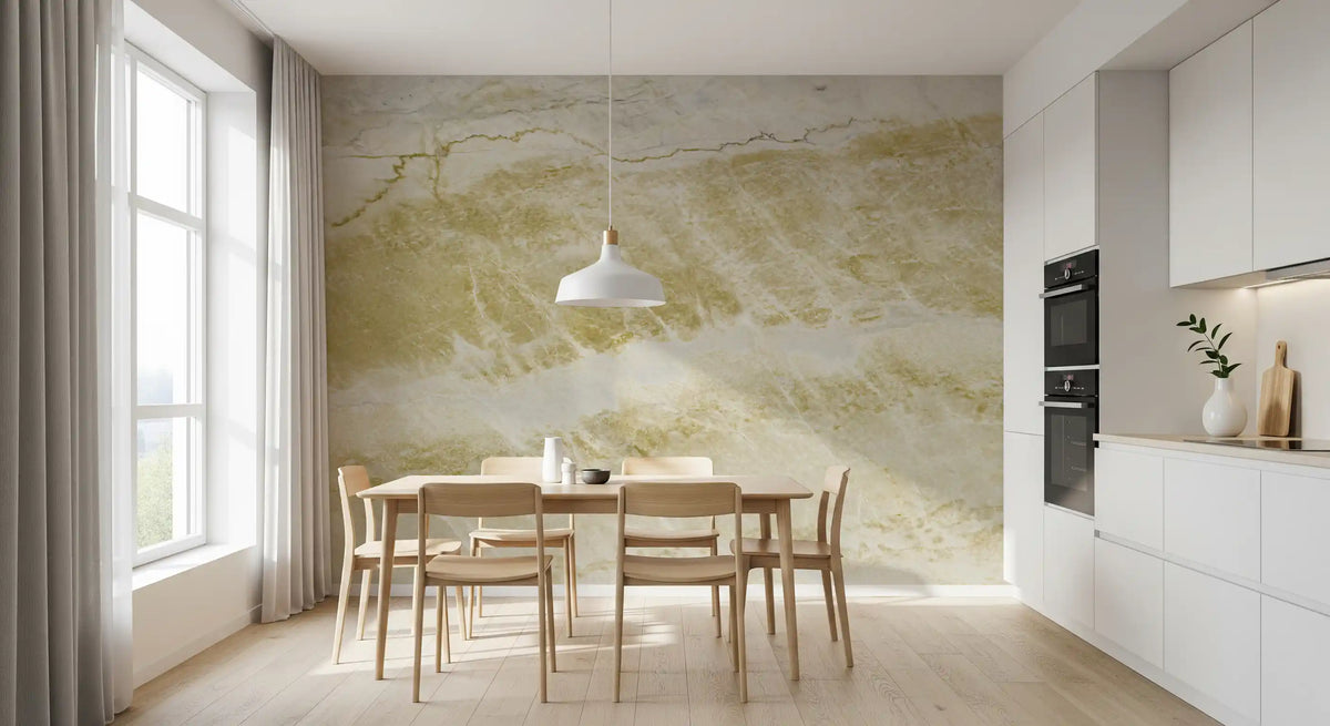 Golden Vein Natural Marble Stone Effect Wall Mural
