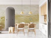 Golden Vein Natural Stone Slab Wall Mural