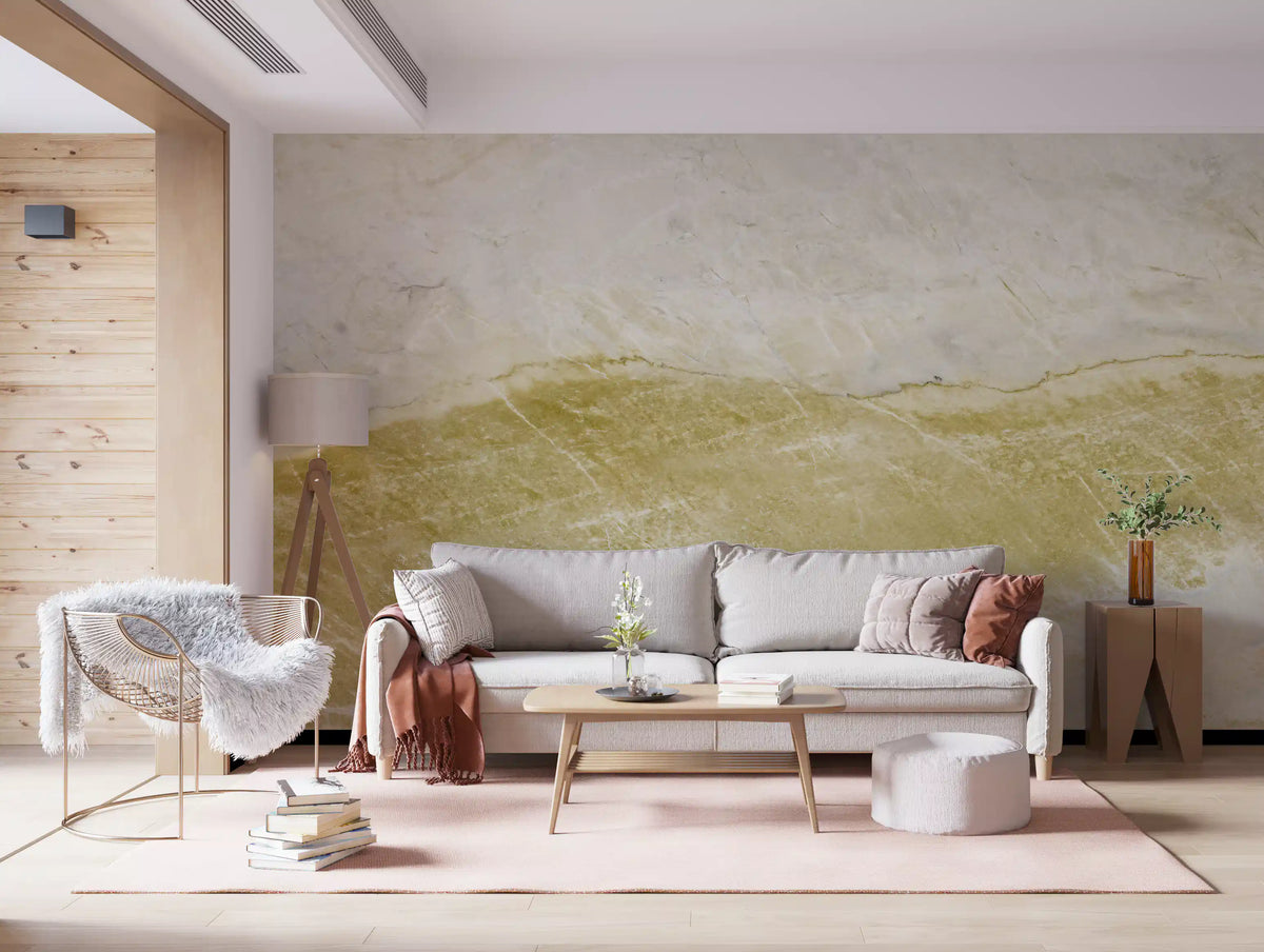 Golden Vein Natural Stone Slab Wall Mural