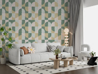 Bold Textured Hand Painted Geometries Beautifully Balanced Wallpaper⁠